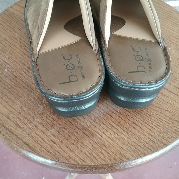 Boc Brown Distressed Leather Mules Size 9 - Picture 4 of 5